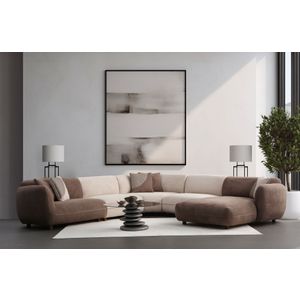 Ugaona sofa Pavia Corner 6 (L1,5+O1+Cx+O1+Chlr) - boje: krem smeđa
