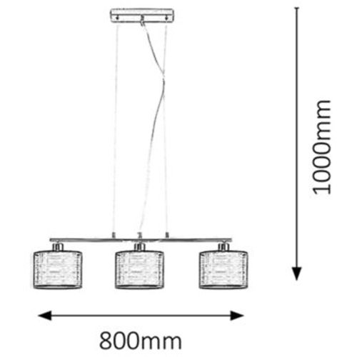 Rabalux Anastasia Visilica E27 3x60W hrom/braon Moderna rasveta slika 3