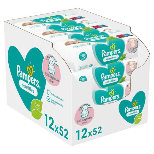 Pampers vlažne maramice sensitive 12X52 XXL slika 1