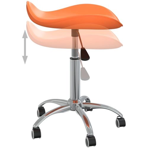 Salonski stolac od umjetne kože narančasti slika 24