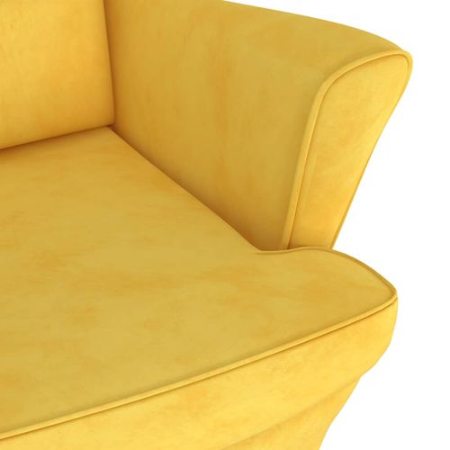 Fotelja od baršuna boja senfa slika 6