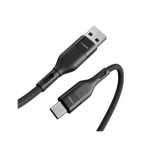 VEGER AC03 pleteni USB-A na USB-C kabel, 1.2m, crni