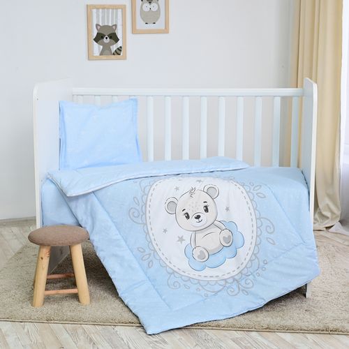 LORELLI RANFORCE 4-dijelni Set Posteljine Little Bear Blue (za krevetić min. 120 x 60 cm) slika 4