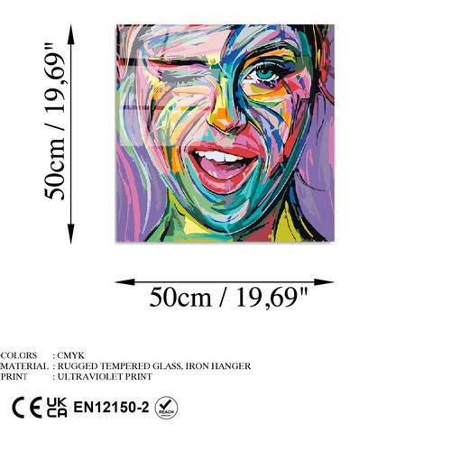 UV-845 - 50 x 50 Multicolor Decorative Tempered Glass Painting slika 7
