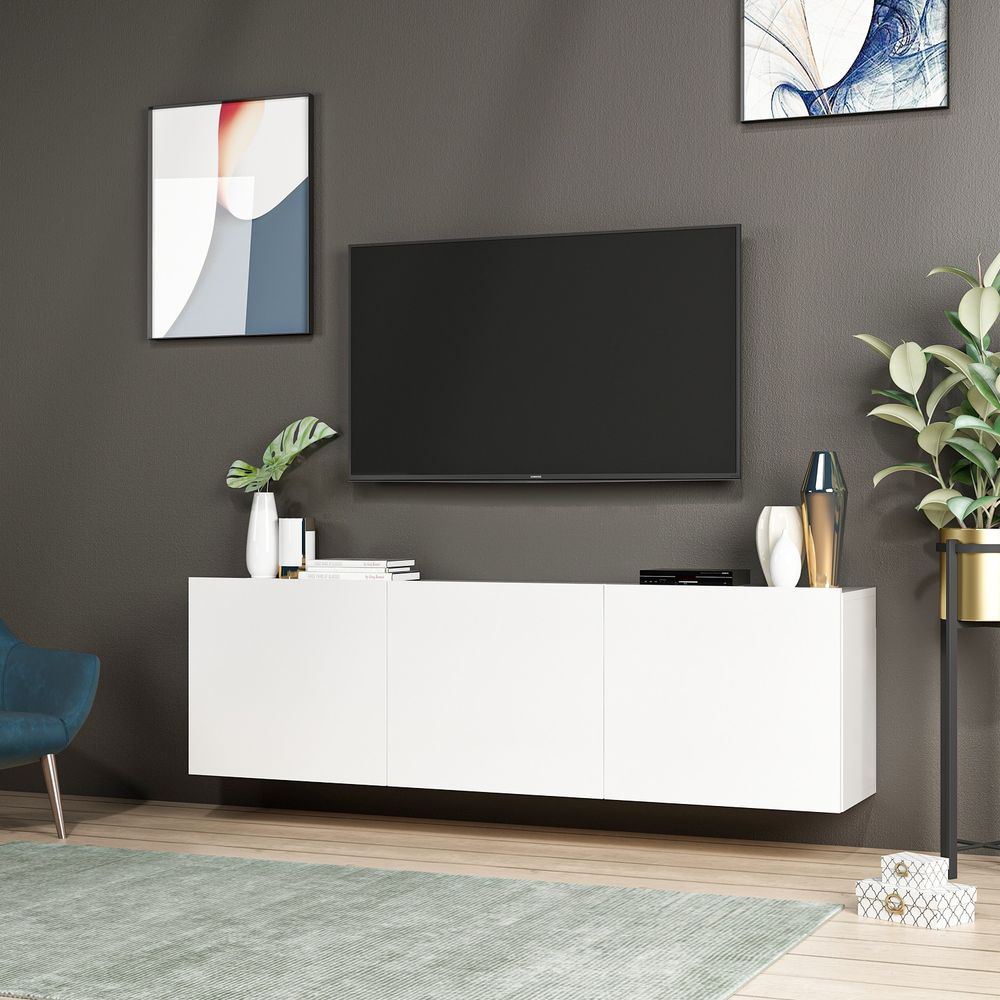Elegantni bijeli TV stalak slika 4