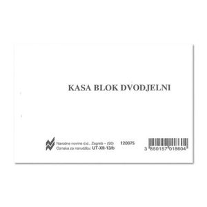 XII-13/B KASA BLOK (DVODJELNI); Blok 100 listova, 10 x 7 cm