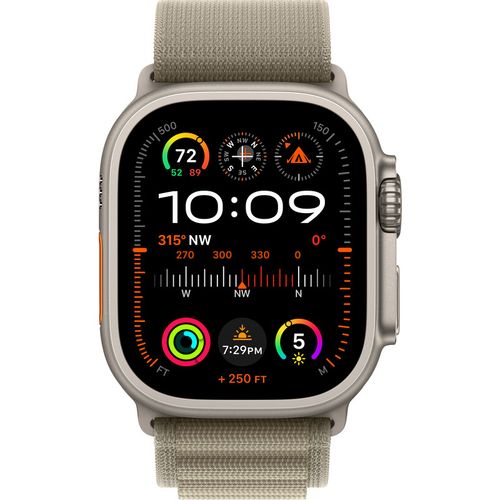 Apple Watch Ultra2 Cellular, 49mm Titanium Case with Olive Alpine Loop - Medium slika 2