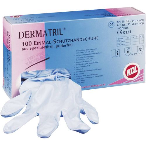 KCL Dermatril 740-7 100 St. nitril rukavice za jednokratnu upotrebu Veličina (Rukavice): 7, S EN 374 slika 1