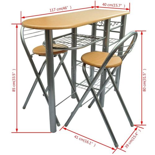 Set stola i stolica za kuhinju/doručak/bar drveni slika 1
