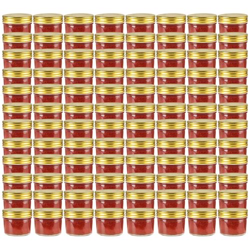Staklenke za džem sa zlatnim poklopcima 96 kom 110 ml slika 2