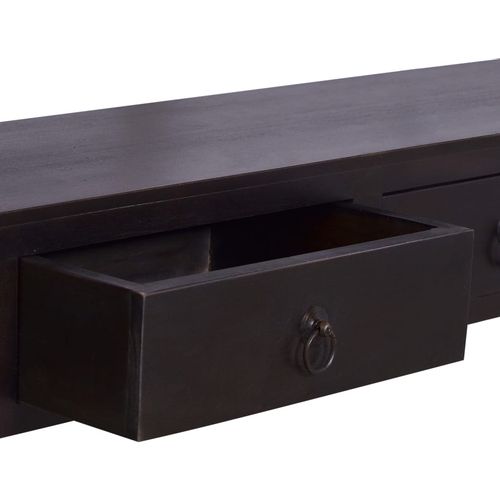 Konzolni stol boja crne kave 120x30x75 cm od drva mahagonija slika 25