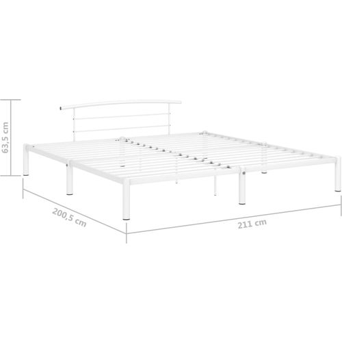 Okvir za krevet bijeli metalni 200 x 200 cm slika 7