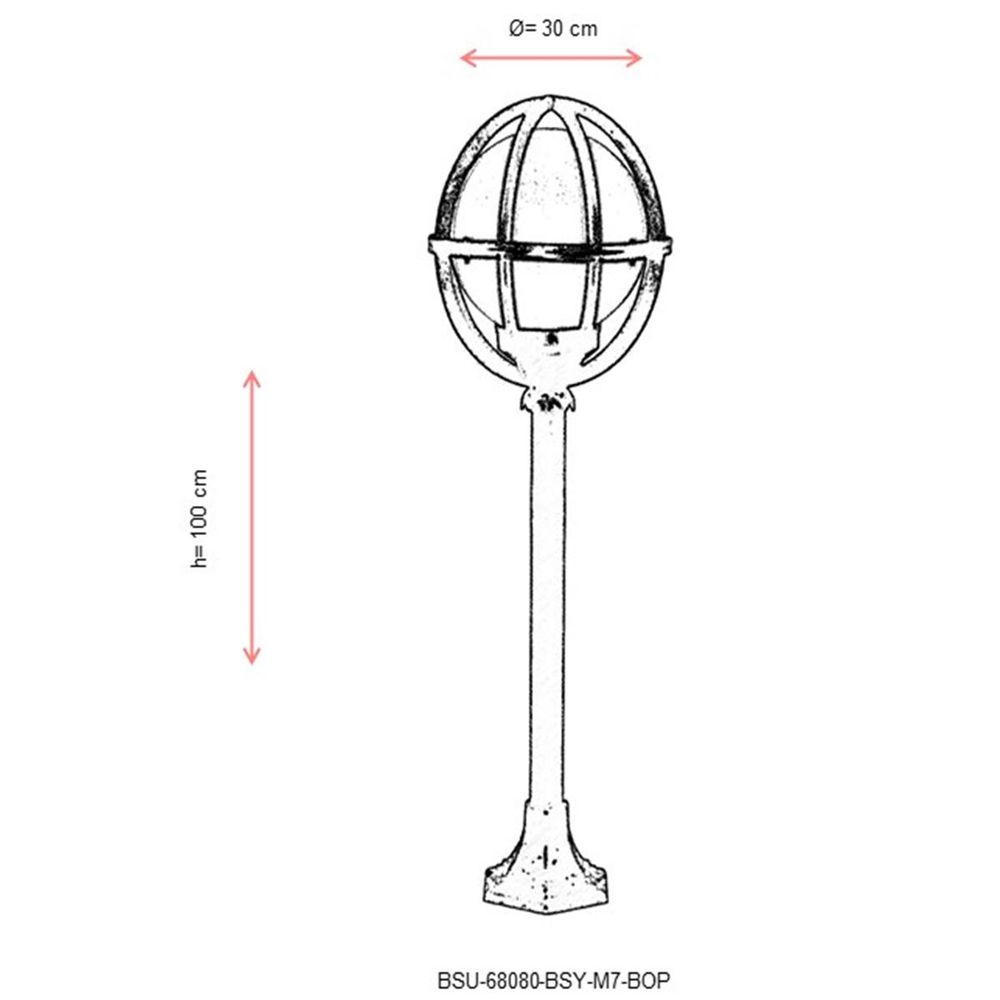 BSU-68080-BSY-M7-BOP Crna i Bijela Vanjska Podna Lampa slika 3