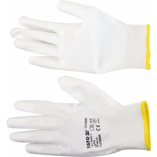 Yato radne rukavice od najlona/PU bijele veličine 9 slika 1