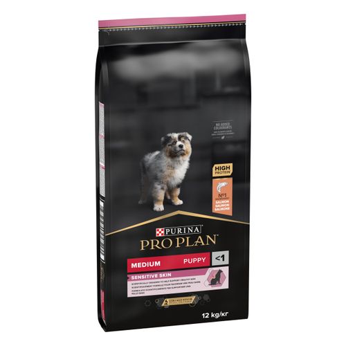 PRO PLAN PUPPY Medium, Sensitive Skin, bogato lososom, 12 kg slika 1