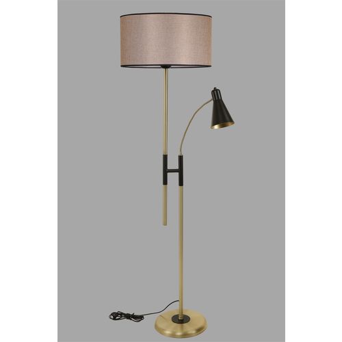 Forza Eskitme Lambader Silindir Koyu Hasır Abajurlu   Wicker Floor Lamp slika 3