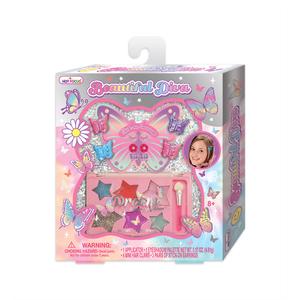 086TB LIJEPA DIVA SET ŠMINKA - Sjenilo, Četkica, Kopče, Naušnice Samoljepljive