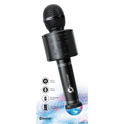 N-Gear mikrofon Sing Mic S20L, mikrofon i BlueTooth zvučnik + usb disco kug, crn slika 1