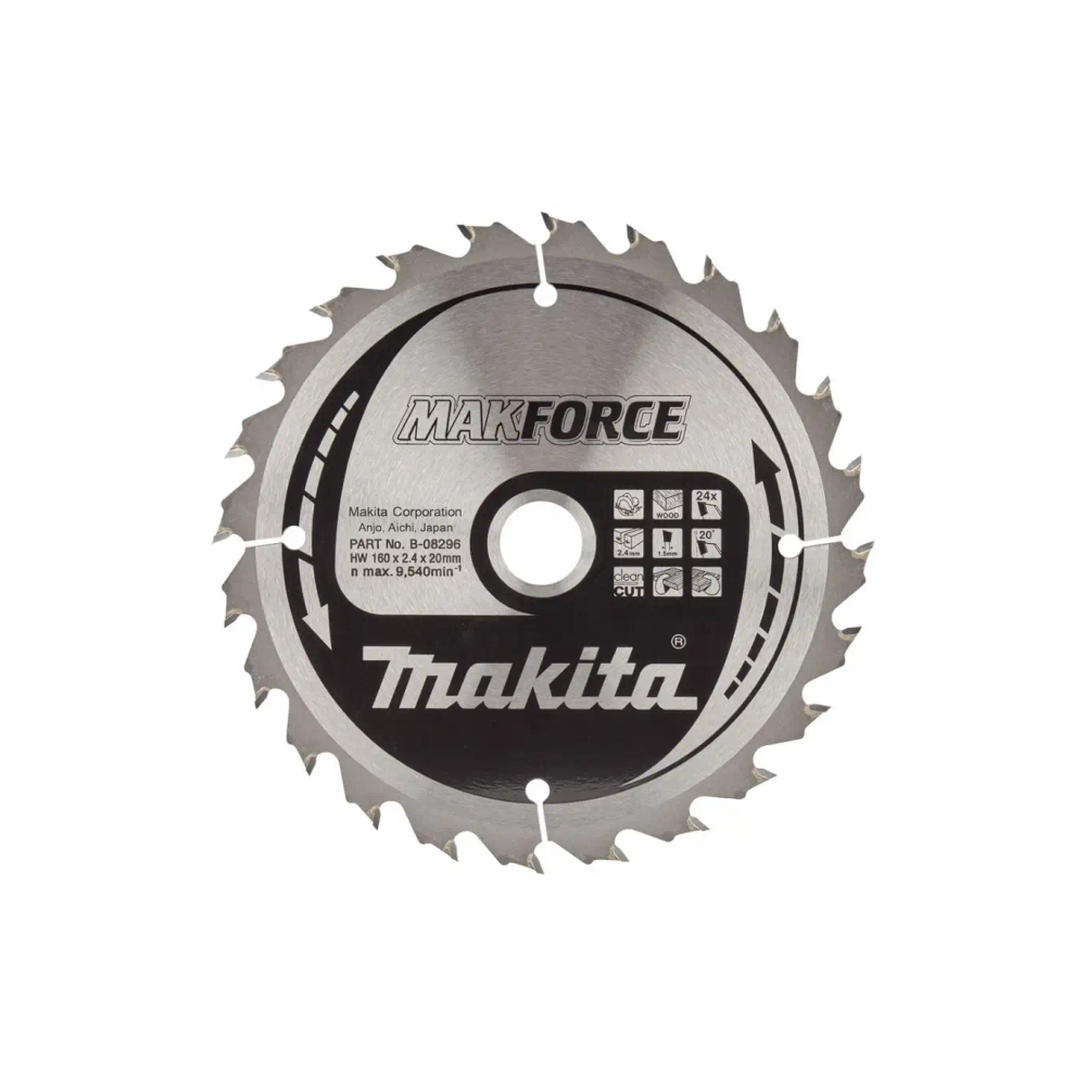Makita - List / ploča za pilu Mak-Force 160x20 24Z (za drvo) B-08296 slika 1