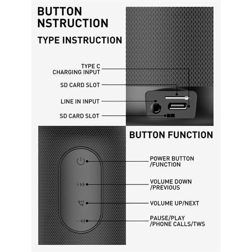 Bluetooth zvucnik LDNIO BTS 12, 5W, crni slika 8