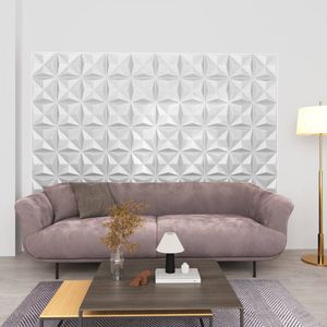 3D zidni paneli 12 kom 50 x 50 cm origami bijeli 3 m²