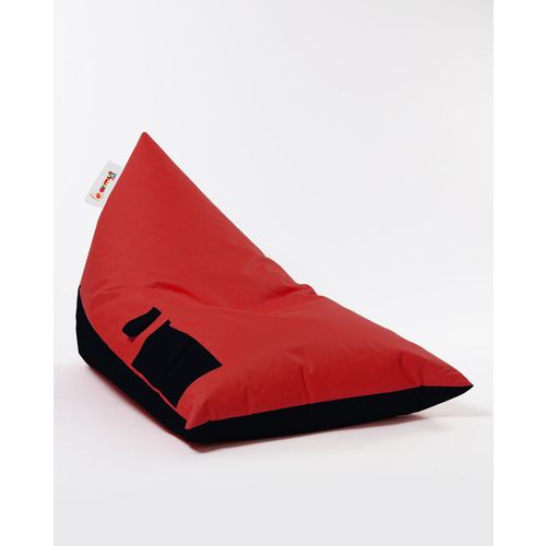 Atelier Del Sofa Vreća za sjedenje, Pyramid Large Double Color Bed Pouf - Red slika 2
