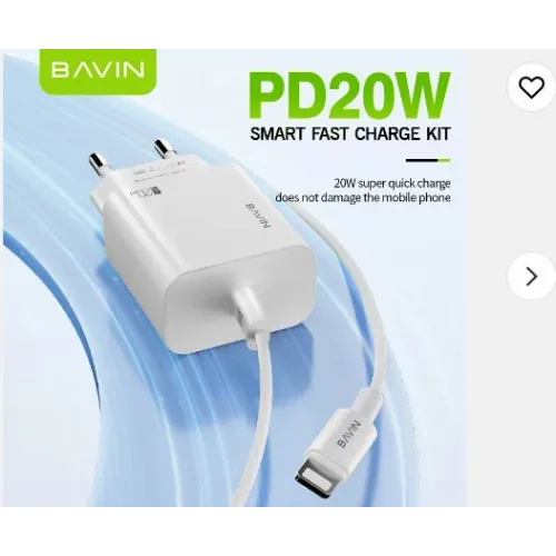 Bavin punjač 20W USB-C + kabl Lightning bela slika 2