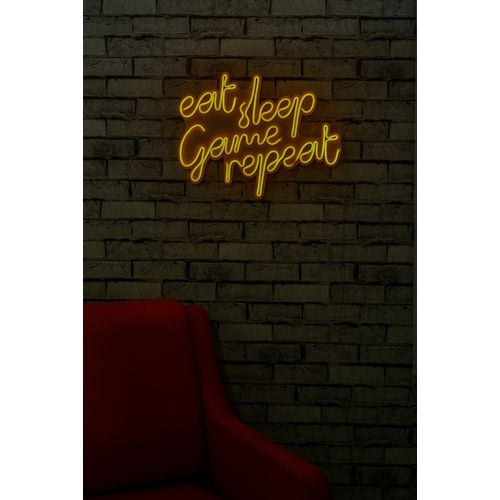 Wallity Ukrasna plastična LED rasvjeta, eat sleep game repeat - Yellow slika 12