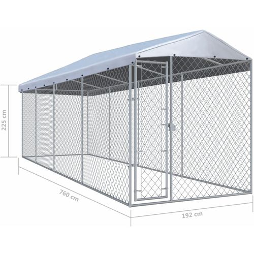 Vanjski kavez za pse s krovom 760 x 190 x 225 m slika 16