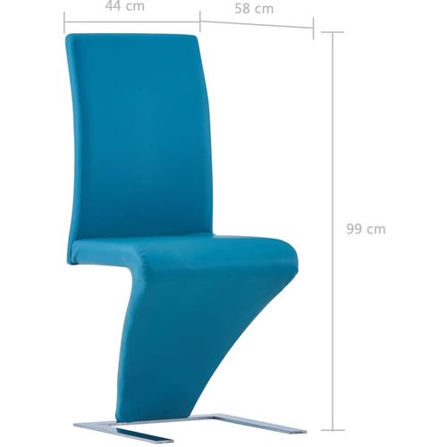 Blagovaonske stolice cik-cak oblika od umjetne kože 4 kom plave slika 22
