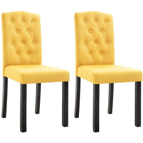 Blagovaonske stolice od tkanine 2 kom žute slika 40