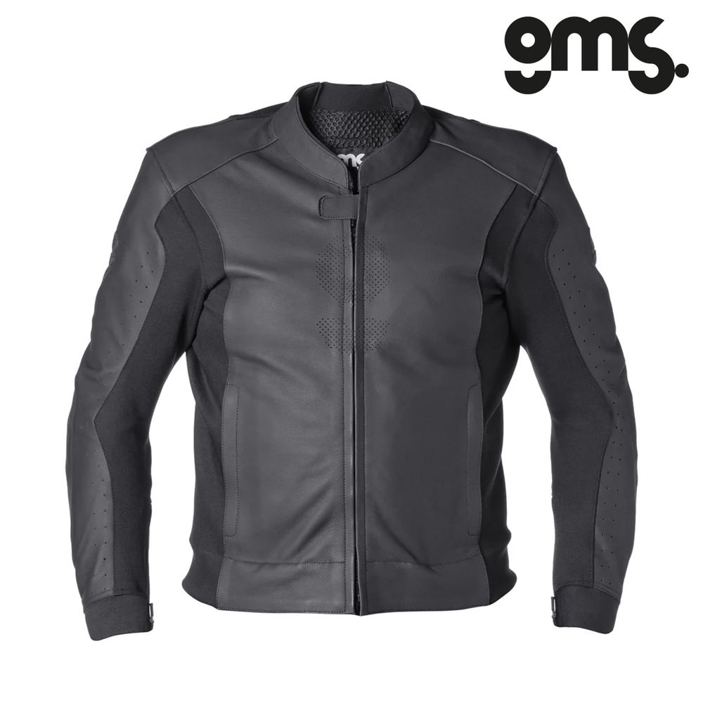 Kožna jakna za motor GMS GS-1 - Crna vel.56H slika 1