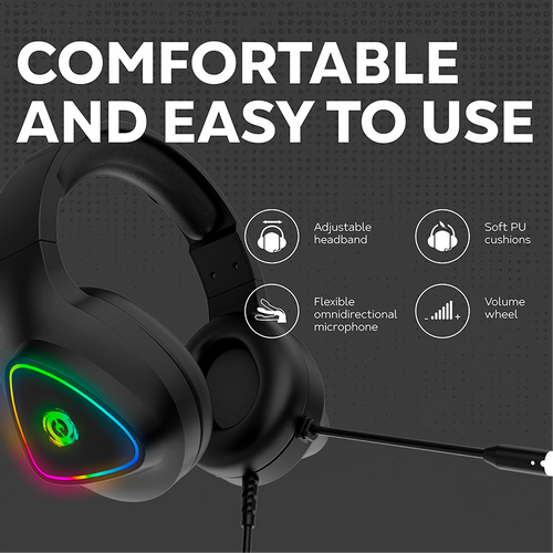 CANYON Shadder GH-6, RGB gaming headset with Microphone, Microphone frequency response: 20HZ~20KHZ, ABS+ PU leather, USB*1*3.5MM jack plug, 2.0M PVC cable, weight: 300g, White slika 8