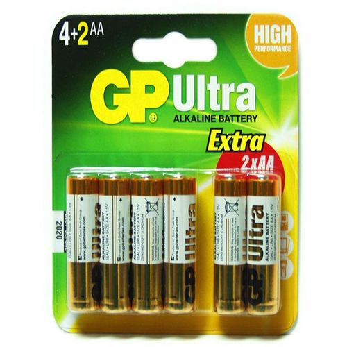 Baterija GP ultra alkalna LR06 AA 4+2 slika 1