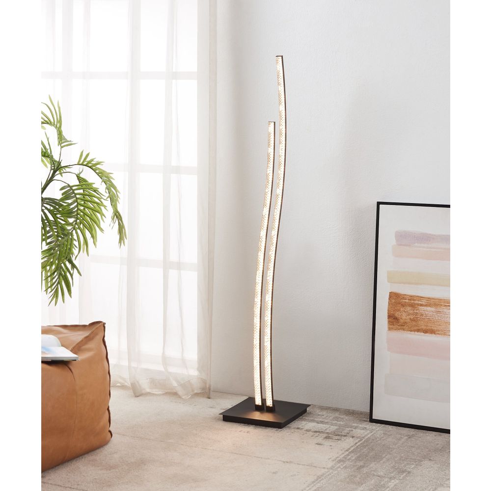 Eglo podna lampa lejias led 16w 3000k 2050lm crno/prozirno v:1230mm slika 2