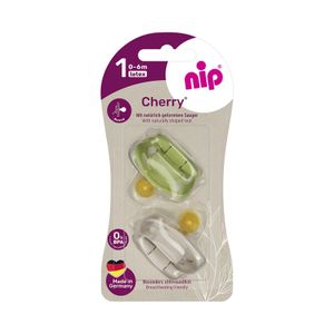 nip® Duda varalica Cherry 0-6mj (veličina 1) - Latex, 2kom Zelena/Bež