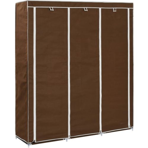 282454 Wardrobe with Compartments and Rods Brown 150x45x175 cm Fabric slika 1