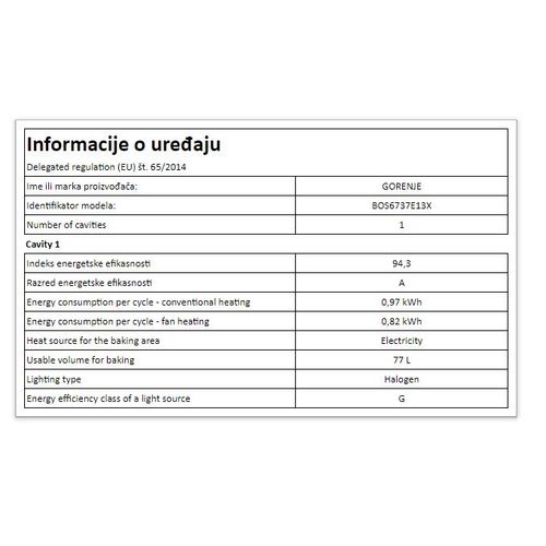 Gorenje ugradna rerna BOS6737E13X slika 11