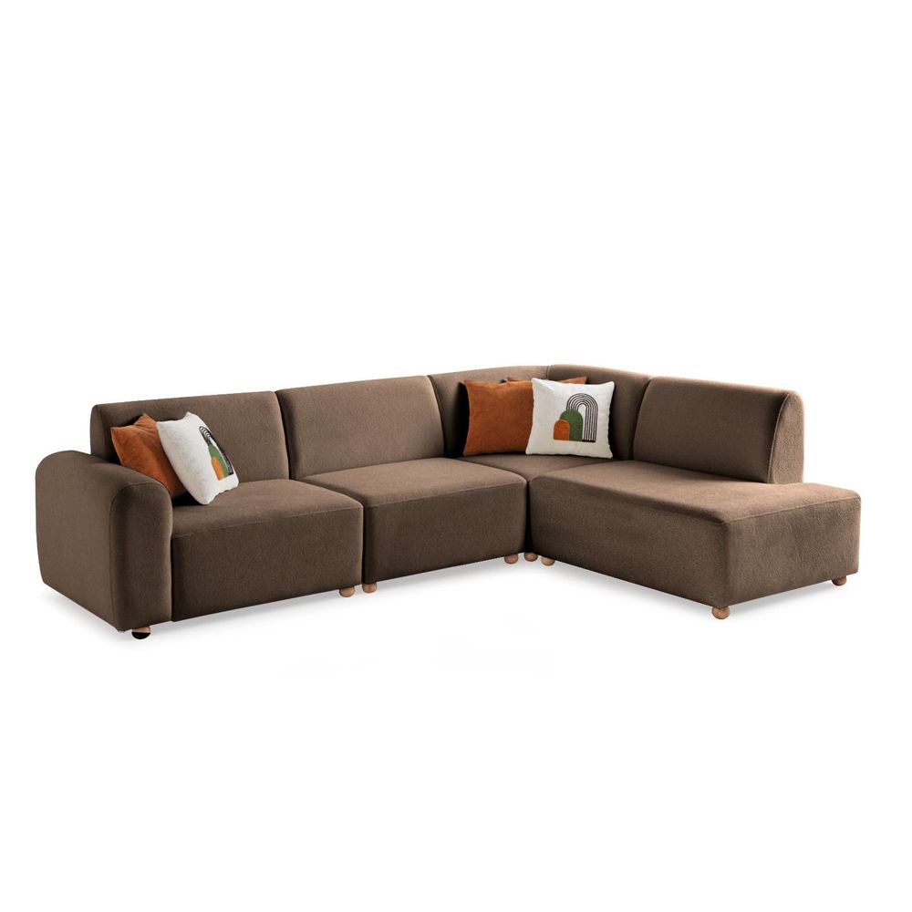 Ugaona Sofa S-Loft Right - boja: smeđa slika 11