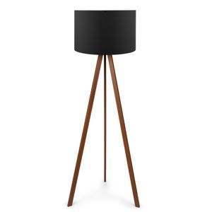 Opviq Podna lampa OAK crna- drvo, 70% MDF- 30% platno , 38 x 140 cm, promjer sjenila 38 cm, duljina kabla 200 cm, E27 60 W max., AYD-1533