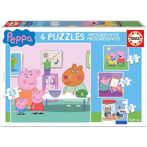 Peppa Pig progressive puzzle 12-20-25-25pz slika 1