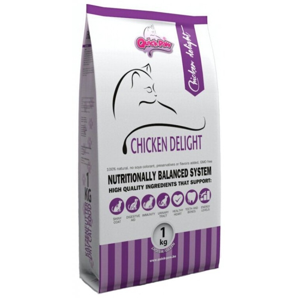 Quick - Paw Premium Cat Chicken Delight za mačke 1 kg slika 1