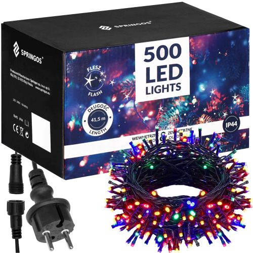 Springos set lampica za bor, flash, 500 LED, višebojna slika 4