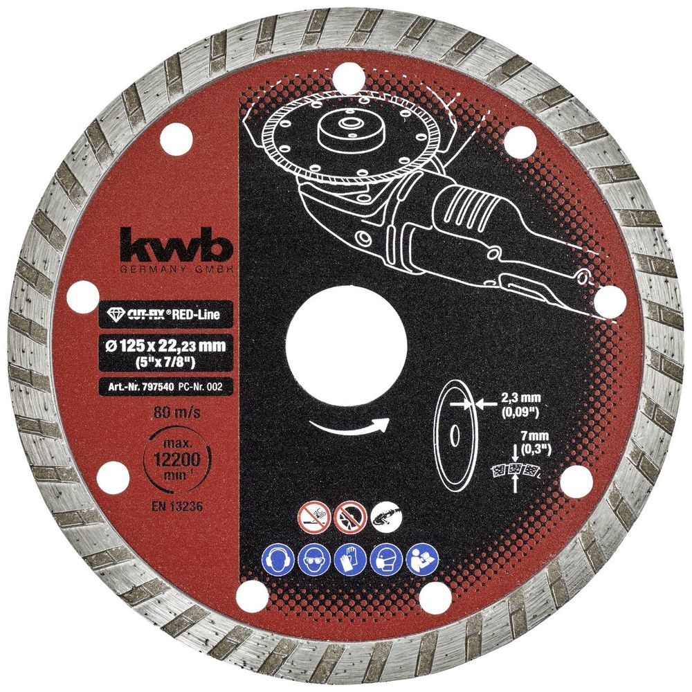 KWB dijamantna rezna ploča za beton 125 x 22 mm, red line slika 1