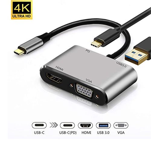 Linkom Adapter-konvertor TIP C na HDMI 4K + VGA + TIP C + USB 3.0 slika 1