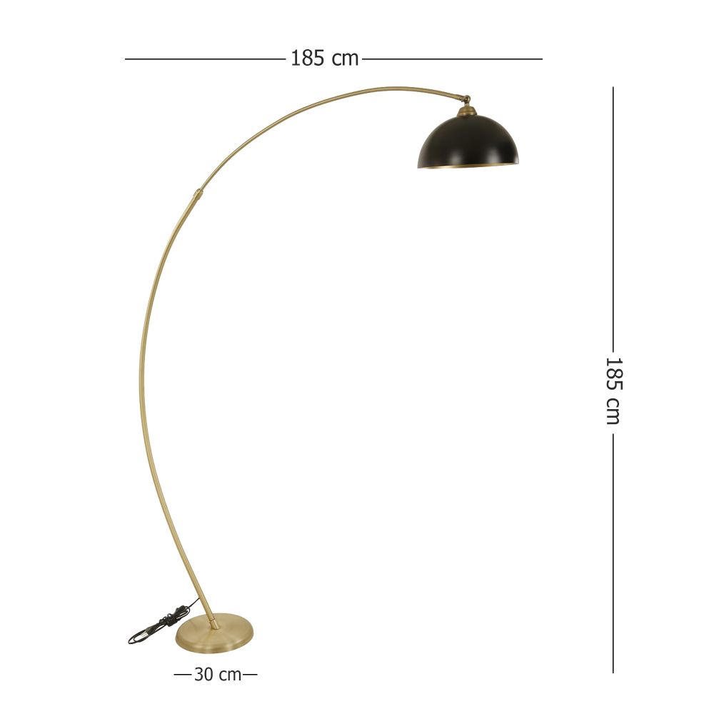 Retro 3-Head Gold Black Floor Lamp - Mısra Eskitme Lambader slika 3