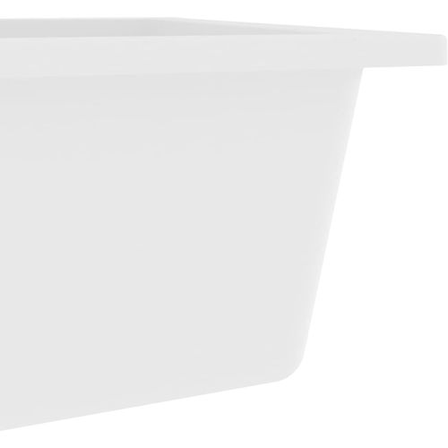 Kuhinjski sudoper s otvorom protiv prelijevanja bijeli granitni slika 13