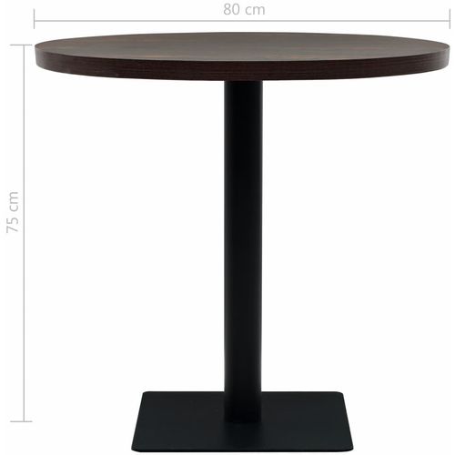 Okrugli stol za bistro od MDF-a i čelika 80x75 cm tamni pepeljasti slika 21