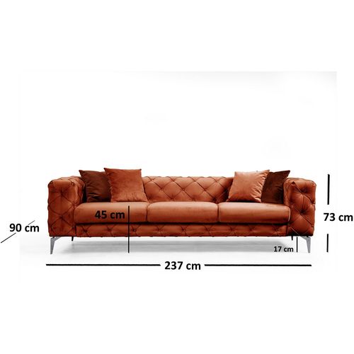 Atelier Del Sofa Trosjed COMO narančasti, Como - Orange slika 4