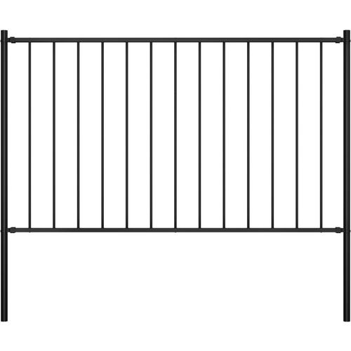Panel za ogradu sa stupovima čelični 1,7 x 0,75 m crni slika 12